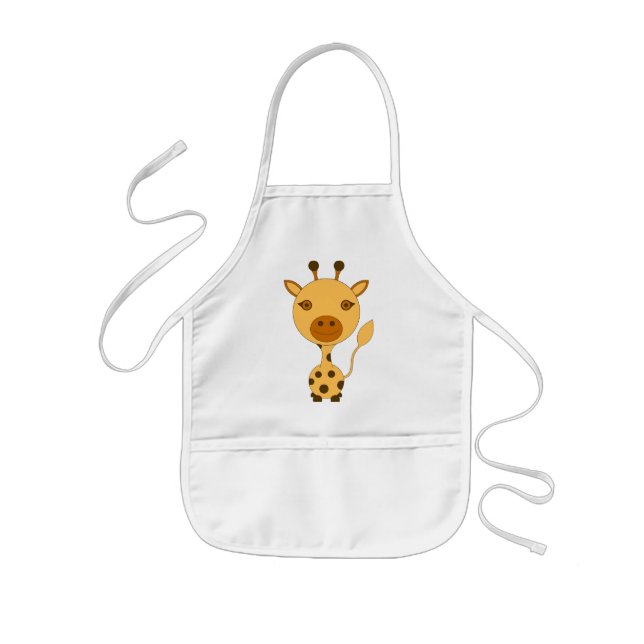 apron child school painting orange giraffe (Front)