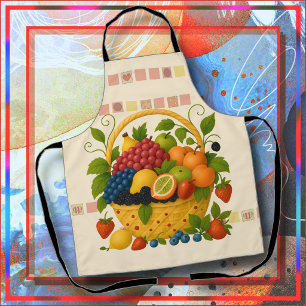 APRON - Colorful Overflowing Fruit Basket