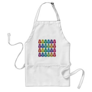 Apron - Cute Rainbow Matryoshka Owl