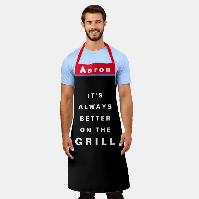 Apron For Dad - Custom Name Chef Quote Men Womens  (Worn)