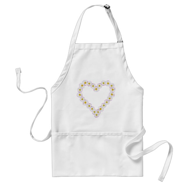 Apron for Kids or Adults : Heart-shaped Daisychain (Front)