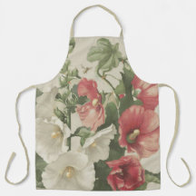 Apron - Garden Flowers Apron for Women - Hollyhock