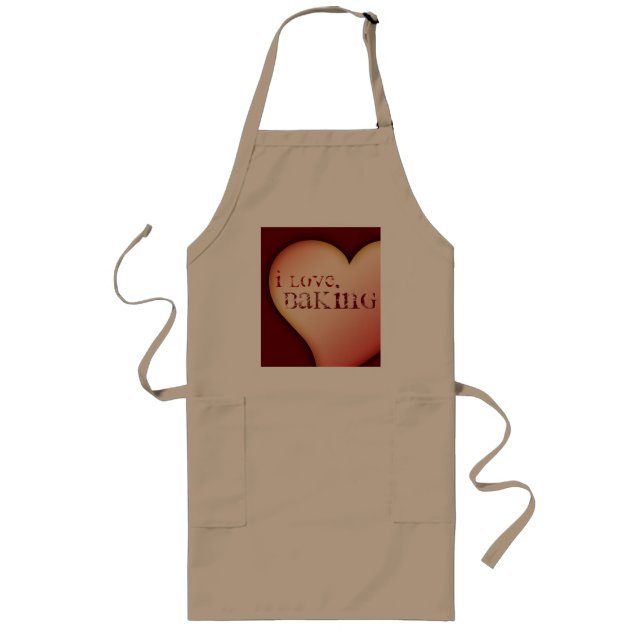 Apron Heart, I Love Baking, Customisable By You! (Front)