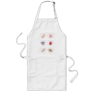 Apron Hearts with flowers