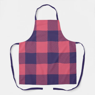 Apron Hot Pink Magenta Indigo Buffalo Plaid