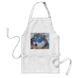 Apron Husky Blue Eyes Blue Mardi Gras Mask