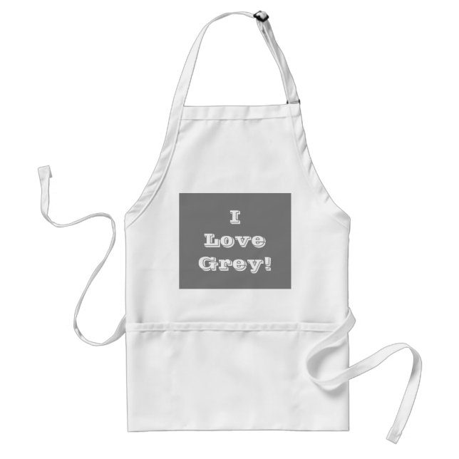 Apron I Love Grey (Front)