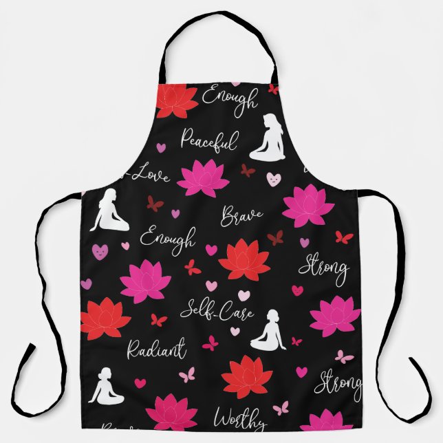Apron | Lotus Flower Self-Care Design (Front)