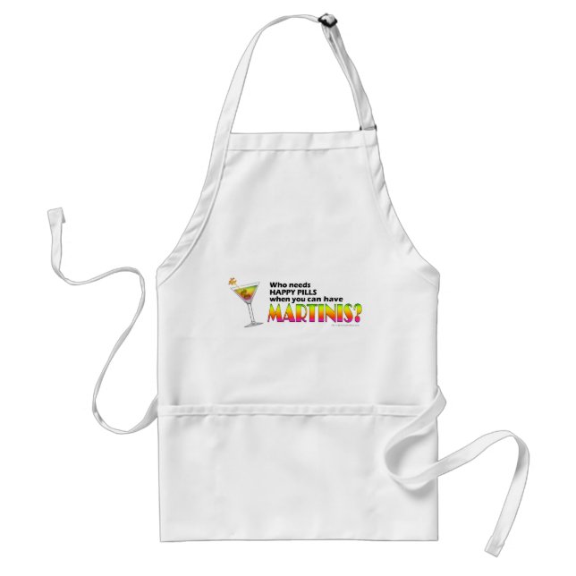 Apron - Martinis v. Happy Pills (Front)