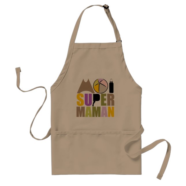 Apron Me Super Mom - Natural Logo (Front)