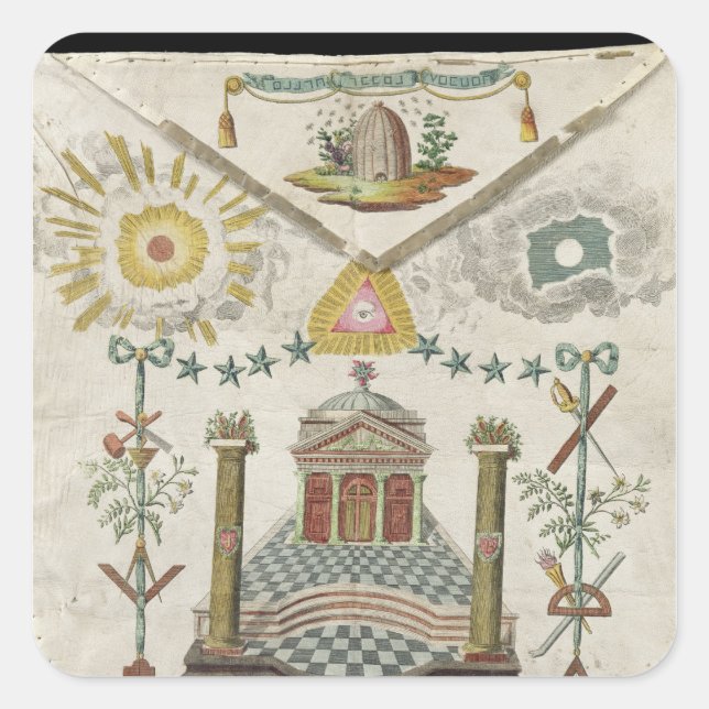 Apron of a Master of Saint-Julien Lodge in Square Sticker (Front)