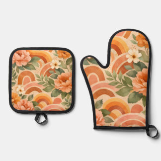 .Apron Oven Mitt & Pot Holder Set