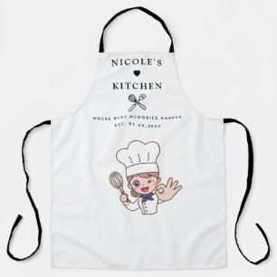 Apron   Personalized Kitchen Name & Chef Cartoon