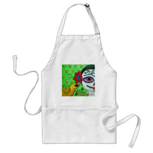 Apron "'s Yellow Bird"-Day of the dead