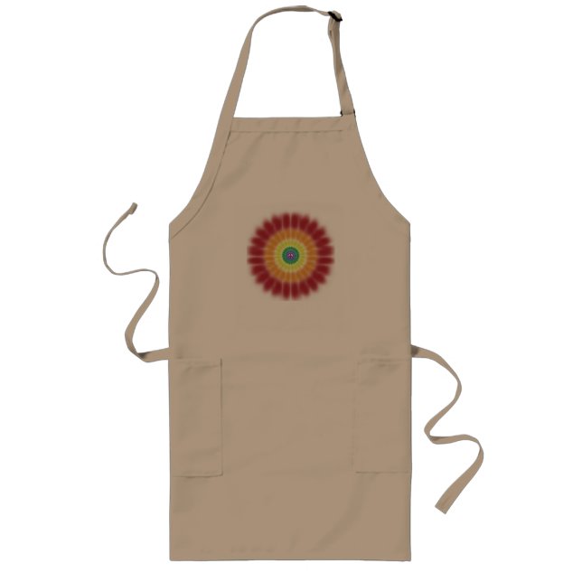 Apron, Tie Dye Peace Explosion, Rainbow Long Apron (Front)