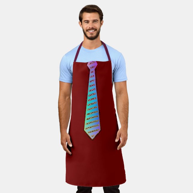 Apron With a Tie Fun Barbecue Dk Red Chef Apron (Worn)