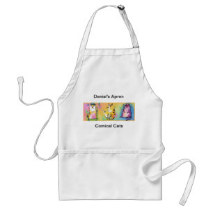 Apron with Comical Cats for Male or Female