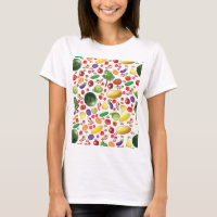 apron with fruits and vegetables for a vegetarian