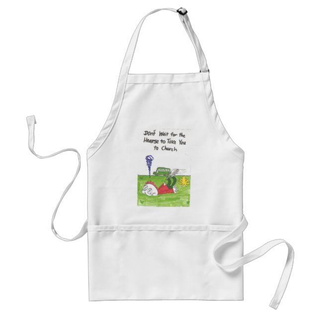 Apron with funny church sayings, animated (Front)