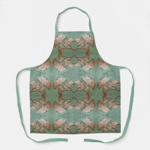 Apron with Green and Copper Gingko leaf