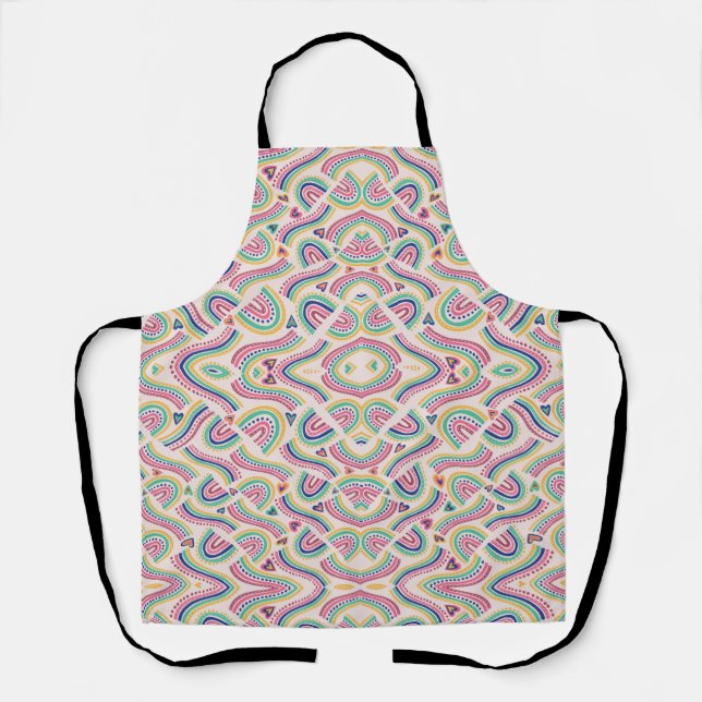 Apron with intricate, colourful abstract patterns  (Front)