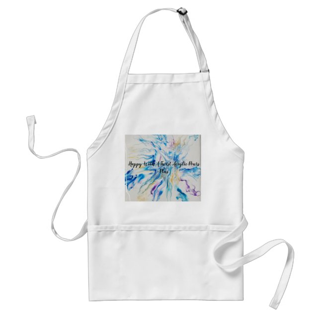 Apron with Name and a Pretty Paint Pour Background (Front)