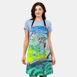 Apron with Parrot Color Fashion Style Painting