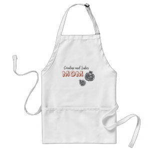 Apron with pomegranates and the inscription “mom"