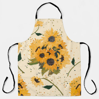 Apron with sunflowers