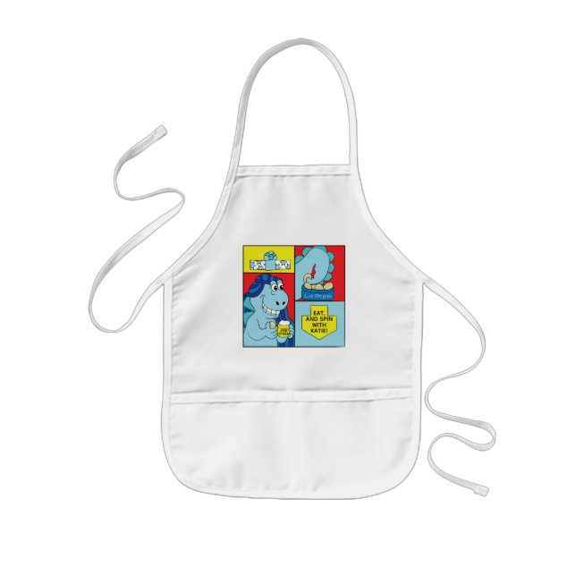 Aprons Children's Hanukkah Latke Eating Dinosaur (Front)