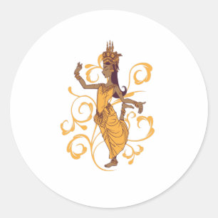 Apsara dancer classic round sticker