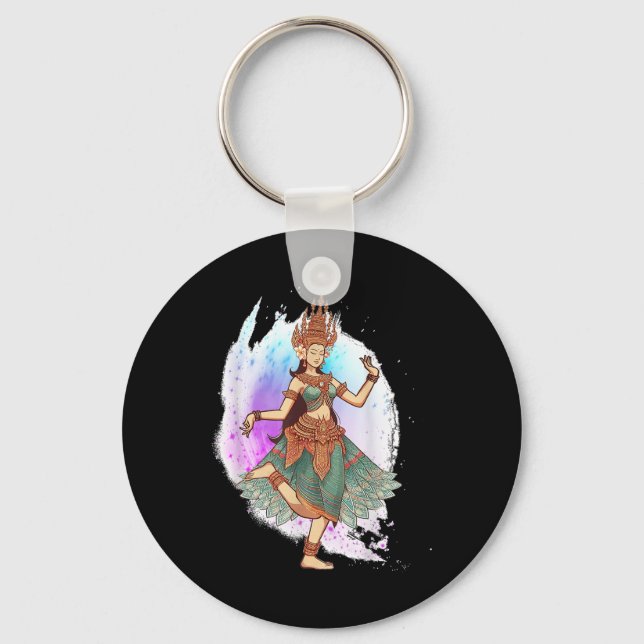 Apsara Dancing Cambodian Dance Khmer Meet Me In Ca Key Ring (Front)