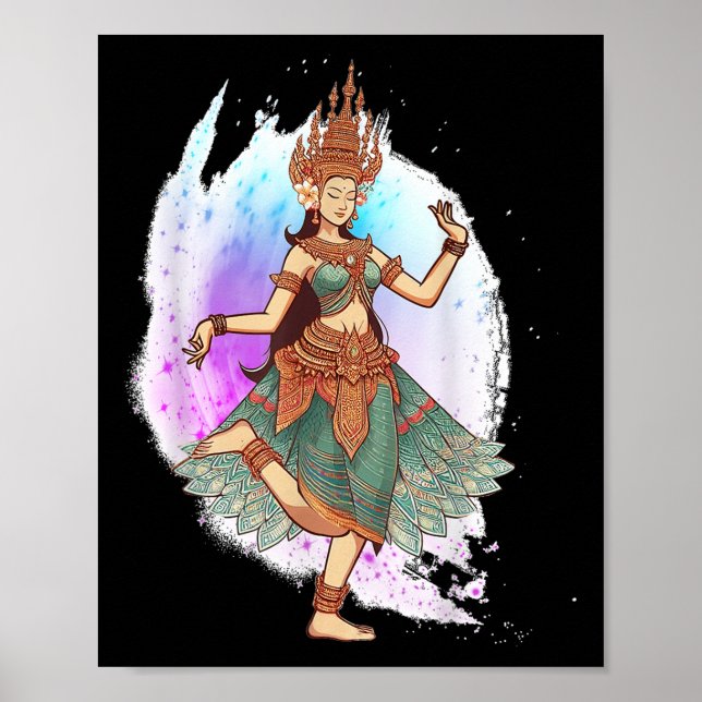 Apsara Dancing Cambodian Dance Khmer Meet Me In Ca Poster (Front)