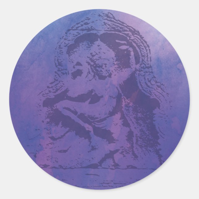 Apsara Purple Classic Round Sticker (Front)