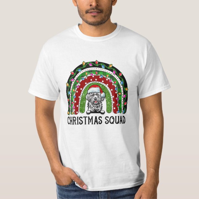 Apso Dog Tree Christmas Lights T-Shirt (Front)