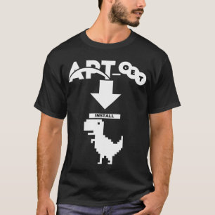 APT Get install DINO Dinosaur Computer Programmer T-Shirt