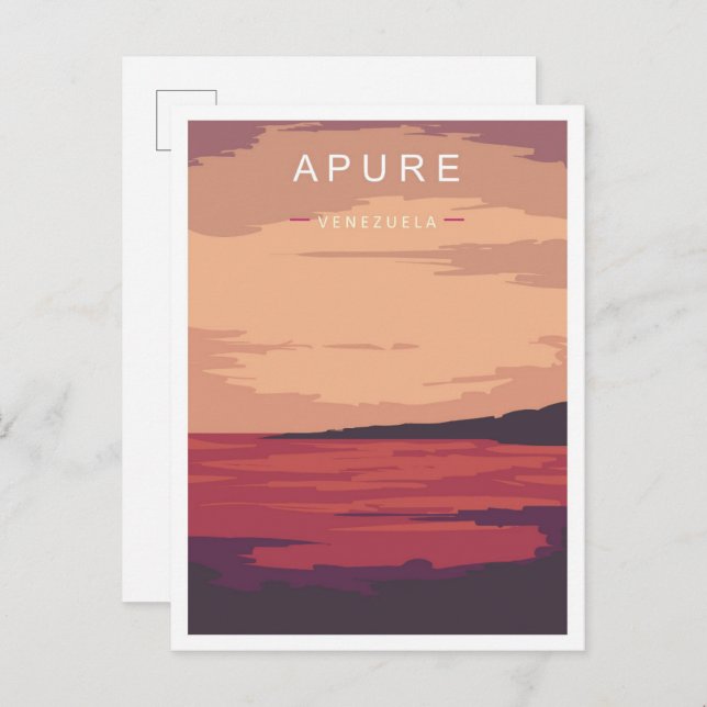 Apure Venezuela Art Vintage Travel Illustration Postcard (Front/Back)