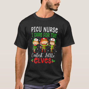 APYV Cute Reindeer Christmas PICU Nurse Merry Xmas T-Shirt