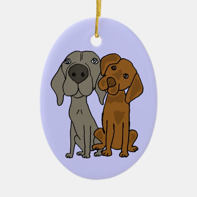 AQ- Weimaraner and Pointer Ornament (Front)
