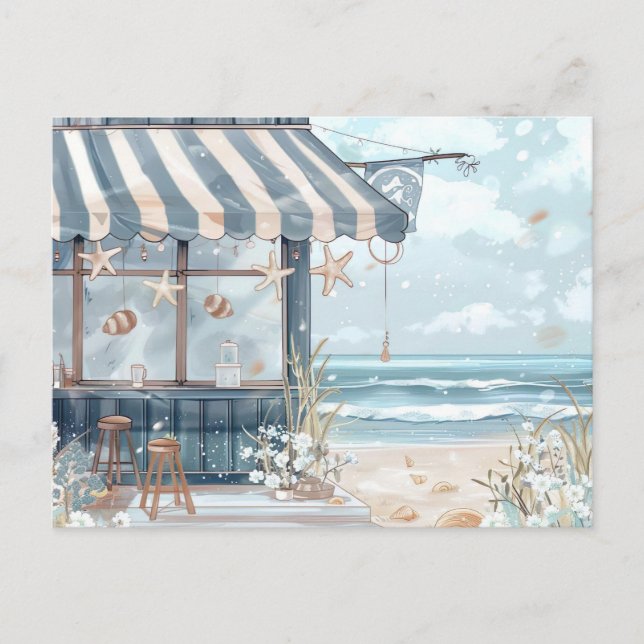 Aqaurell Illustration Beach landscape pastell Postcard (Front)