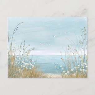 Aqaurell Illustration Beach landscape pastell Postcard