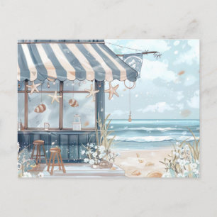 Aqaurell Illustration Strand Landschaft pastell  Postcard