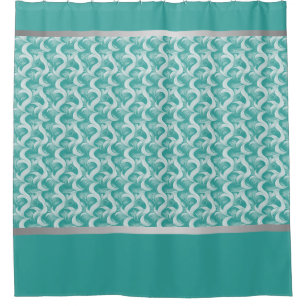 Aqua Abstract Elegant Shower Curtain