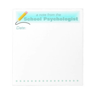 Aqua Accents School Psychologist's Note Pad