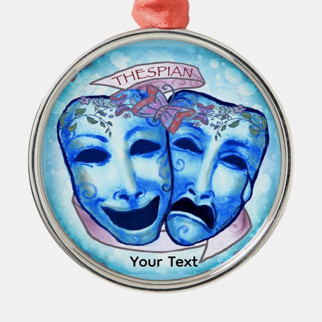 Aqua  Actor Masks Metal Tree Decoration (Front)