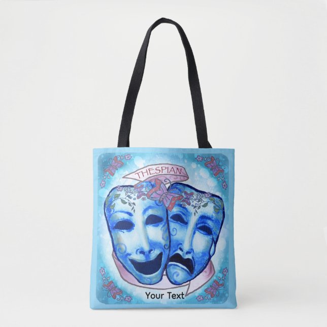 Aqua  Actor Masks Tote Bag (Front)