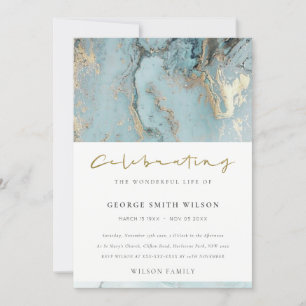 AQUA AGATE CELEBRATING MEMORIAL SERVICE INVITE