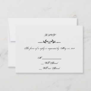 Aqua and Black Elegant Wedding Response Card