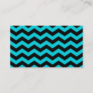 Aqua and Black Zig Zag Pattern Business Card