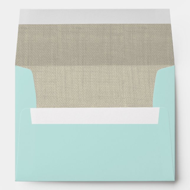 Aqua and Burlap Envelope (Back (Bottom))